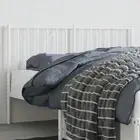 Metal Double Bed Headboard White 137cm Stylish Bedroom Decor Modern Design