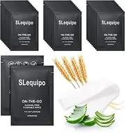 SLequipo 50 Pcs Fragrance Free, Plant Based Wet Wipes, Aloe Vera for Butt, Hands, Face Cleaning, Sufficient Quantity, Individual Wrapped, Portable Size, Ideal for Daily Use