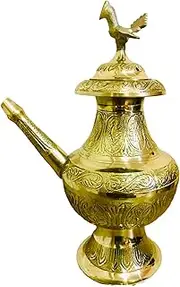 Himalayan Craft Karuwa Handcarved Traditional Water Jar Vessel Bhojpure 9 IN Karuwa of Nepal Antique Kansa Bronze Natural Water Storage Ghada Kalash - Handmade In Nepal