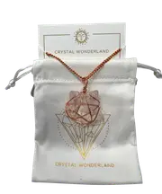 Clear Quartz Rough Star Shape Crystal Pendant Necklace Copper Healing