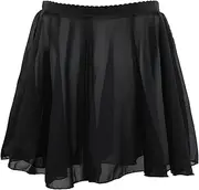 [xianynow] 1 Piece Girls' Ballet Skirt Black Ballet Skirt Wrap Skirt with Elastic Waistband Transparent Chiffon Dance Skirt Dance Skirt for Women Ballet Skirt