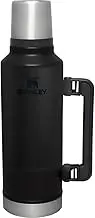 Stanley Classic Vacuum Bottle, 0.6 gal (1.9 L), Black, 0.8 fl oz (2.0 ml), Hot & Cold Retention, Stainless Steel Bottle, Recycled Stainless Steel Water Bottle, Gift, Dishwasher Safe