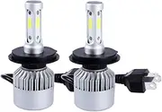 GLEAVI Car Led Headlight H4 9003 2 Pack Cob Chip 360° Lighting Low High Beam Energy Efficient Long-life