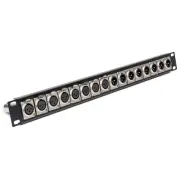 16ch XLR Feed-thru Patch Panel with 8 Male XLR/8 Female connectors
