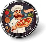 [FZMVSQH] Chef Pizza Printed Round Button Pin Badges Metal Pinback Buttons 1 Inch Pins for Hat Shirt Clothing Bags Decoration, Circular, Aluminum