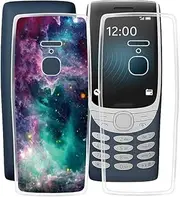 [HGJTF] Case for Nokia 8210 4G (2.8 inches), Pack of 2 Ultra Thin Silicone Bumper Shockproof Mobile Phone Case Transparent Soft TPU Anti-Scratch Cover Protective Case for Nokia 8210 4G - Clear + WMA33