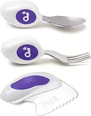 Doddl Cutlery Set | Toddler Self-Feeding Spoon, Fork & Knife | Ergonomic | 12m+ | BPA Free | Easy Grip | Baby Led Weaning | Builds Confidence & Fine Motor Skills | Indigo