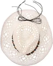 [WRITWAA] Rustic Sun Hat Large Brim Bucket Hat for Women and Men Woven Straw Cowboy Hat for Outdoor Sun
