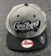 Dallas Cowboys Script New Era 9fifty NFL Grey Felt Wool Snapback Hat Cap