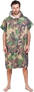 SHTFFW Wetsuit Changing Robe Towel Poncho with Hood Sleeve Pocket for Surfer Swimmer One Size Fit All (Color : A)