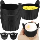 4Pcs Air Fryer Egg Poacher Food Grade Silicone Egg Poaching Cups Non-Stick veaHT