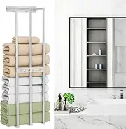 Uptyia Bath Towel Bars,Towel Racks for Bathroom Wall Mounted, Towel Storage, Metal Bath Towel Holder for Folded Large Washcloths (Silver)