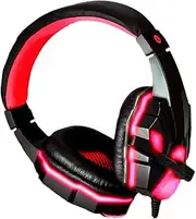MERRYHAPY Wired Gaming Headset with LED Lighting Noise Canceling Microphone Soft Earmuffs for Comfortable Over Ear Design for Long Gaming Sessions for Travel