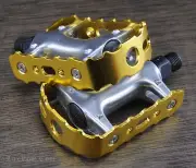 Gold ALLOY Old School BMX or FiXiE Road Bike Quill Pedals 9/16" Track Bicycle