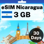 eSIM Nicaragua - 3 GB - 30 Days - Travel eSIM | QR code activation