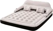 Queen Size Air Mattress with Headboard and Pillows, Blow Up Bed Inflatable Bed