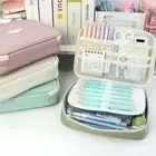 Canvas School Pencil Case Zipper Cosmetic Bag Portable Pen Bag for Students