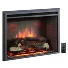 Primo 2000W 33" Electric Fireplace Insert – Realistic Flame, Wood Log & Cracklin
