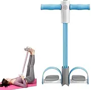 Workout Pedal Puller - Smart 6-Tube Resistance Band for Sit Up, Arms & Legs Training | Home/Gym Strength Equipment with Stirrup Mode, Voice Feedback & Digital DisplayBlue,B