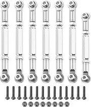 uxcell Adjustable Turnbuckles Camber Link Linkages Aluminum Alloy RC Car Steering Pull Rod Servo Linkages Tie Rod for 2WD 1/10 RC Car Crawler（Silver）