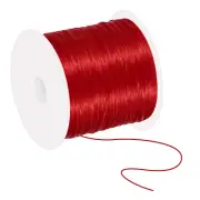 66Yard Flat Stretchy Bracelet String 1mm Elastic Beading Cord Red