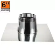 Allfuel Hst 14"L Flat Roof Flashing For Double Wall Chimney Pipe Stainless Steel
