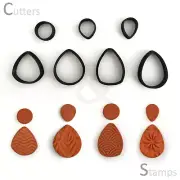 Teardrop Polymer clay Earring Cutter Set of 7 | Polymer Clay Cutter |