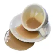 Display Fake Food Prop Coffee Cup With Saucer Spill