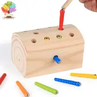 在飛比找蝦皮商城優惠-【樹年】蒙氏磁性抓蟲遊戲 兒童3-6歲木製益智早教玩具 鍛煉