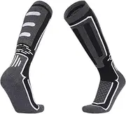 [VKEID] Ski Socks Ski Socks Men's Outdoor Sports Thickened Sweat Absorbent Warm Towel Bottom Long Socks (Color : Dark Grey, Size : One Size)