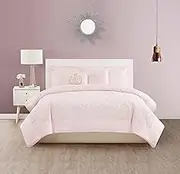 Juicy Couture – Comforter Set, Dovona Design Bed Sheets, Queen Bedding, 5 Piece Set Includes 1 Comforter, 2 Shams and 2 Decorative Pillows, Wrinkle Resistant and Anti Pilling,Pink Blush