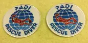PADI RESCUE DIVER SCUBA PATCHES - 2 PATCHES TOTAL