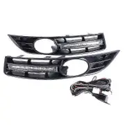 Front Bumper Fog Lamps Light Grill Grilles + Drl Led For B6 2007-2011 Waterproof
