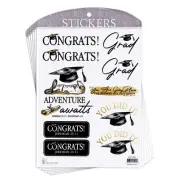 Assorted Graduation Theme - Adventure Awaits - Vinyl Sticker Decal; Pack of 6