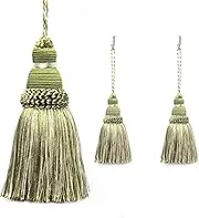 Colourful Tassel Key Tassel DIY Accessories for Curtain and Home Decoration-Mix green-2PCS