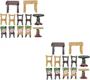 Kisangel Sets Scratch-Resistant Fairy Garden Table Chair Artistic Resin Sculpture