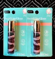 2pk B COLOR PURPLE SWIRL LIP GLOSS BERRY SCENTED HYDRATING PLUMPING LIPGLOSS LOT