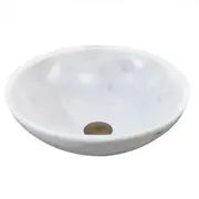 420*420*140mm White Stone Round Above Counter Art Basin