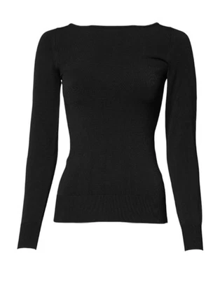 Dolce & Gabbana Black Viscose Long Sleeves Pullover Women's Top Authentic