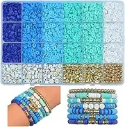 2064pcs Bracelet Making Kit Friendship Gold Beads Clay Beads Jewelry&Bracelet Making Kit for Teen Girls Charm Bracelet Maker Set with Letter Beaded Kit for Teen Girls Birthday Gift