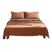 Sheet Set Cotton Sheets Single Orange Brown