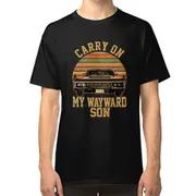 Carry on my Wayward Son, supernatural Vintage sunset distressed style T-shirt