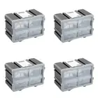 4x Boxsweden Garaz 4-Drawer Storage Home Organiser Container 29.5x19.5cm Grey