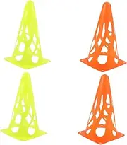 BESPORTBLE 4pcs Portable Agility Cones Durable Soccer Training Markers for Football Basketball and Sports Activities High Visibility Fluorescent