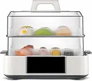MORPHY Richards Electric Food Steamer, 12L 2-Tier Digital Display Electric Vegetable Steamer for Cooking with 12H Appointment,BPA-Free, Dishwasher Safe, Boil Dry Protection, 2100W (White)