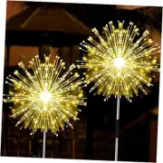 Outdoor Solar Lights Firework Waterproof Solar 2 Pack 120 LEDs Warm White