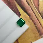 Natural Emerald Square Octagon 1.23 Carat Vivid Green Emerald Faceted Square Cut