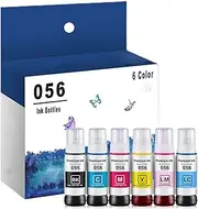 6 Color 056 Refill Ink Bottle for Epson L8058 L18058 Inkjet Cartridge 056 Ink Refill Kit 70ML BK, C, M, Y, LC, LM,6 Colors-70ml