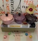 LE CREUSET PETITE CASSEROLE ROUND COCOTTE RAMEKINS LES MINI'S EN BOUCHE SET OF 3