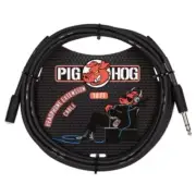 Pig Hog 1/4" (M) to 3.5mm (F) TRS/Headphone Extension Cable, 10-Foot, Black